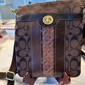 Coach Crossbody In Signature Brown